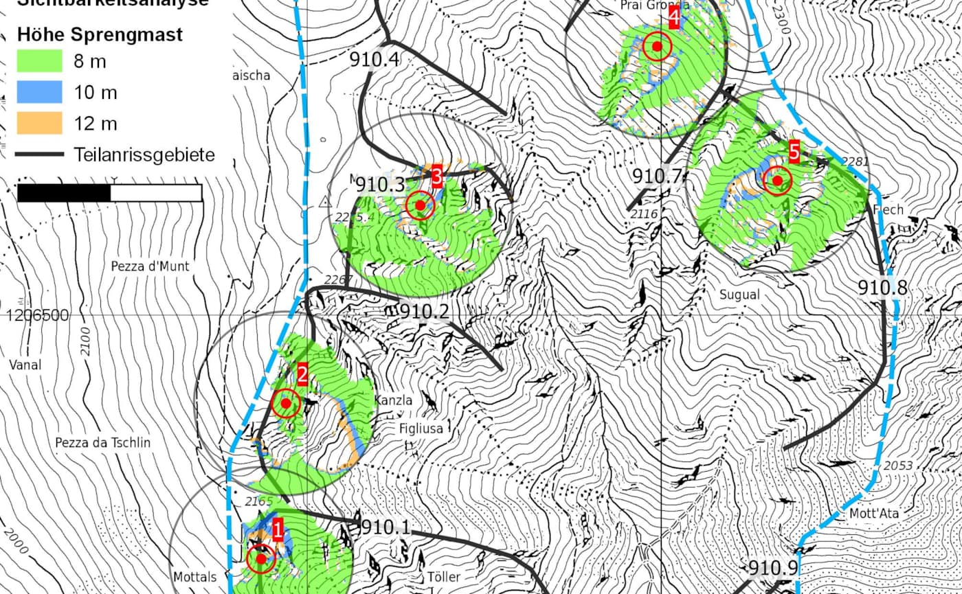 Künstliche Lawinenauslösung mit Sprengmasten